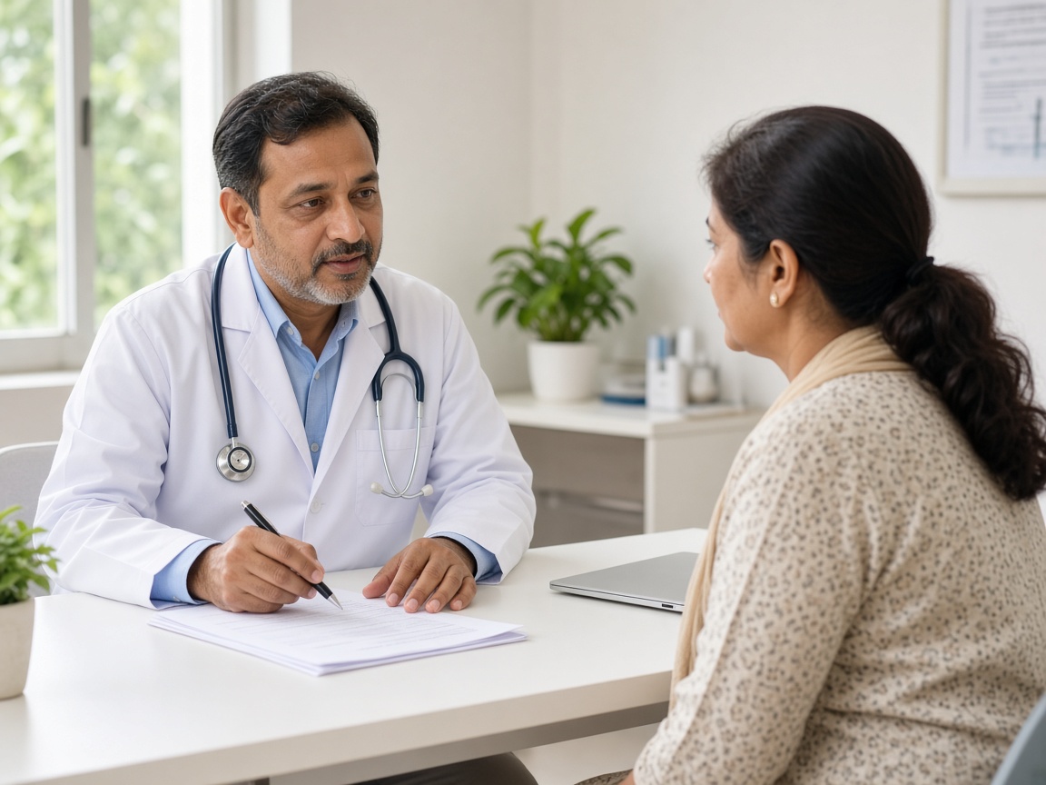 Doctor explaining a care plan