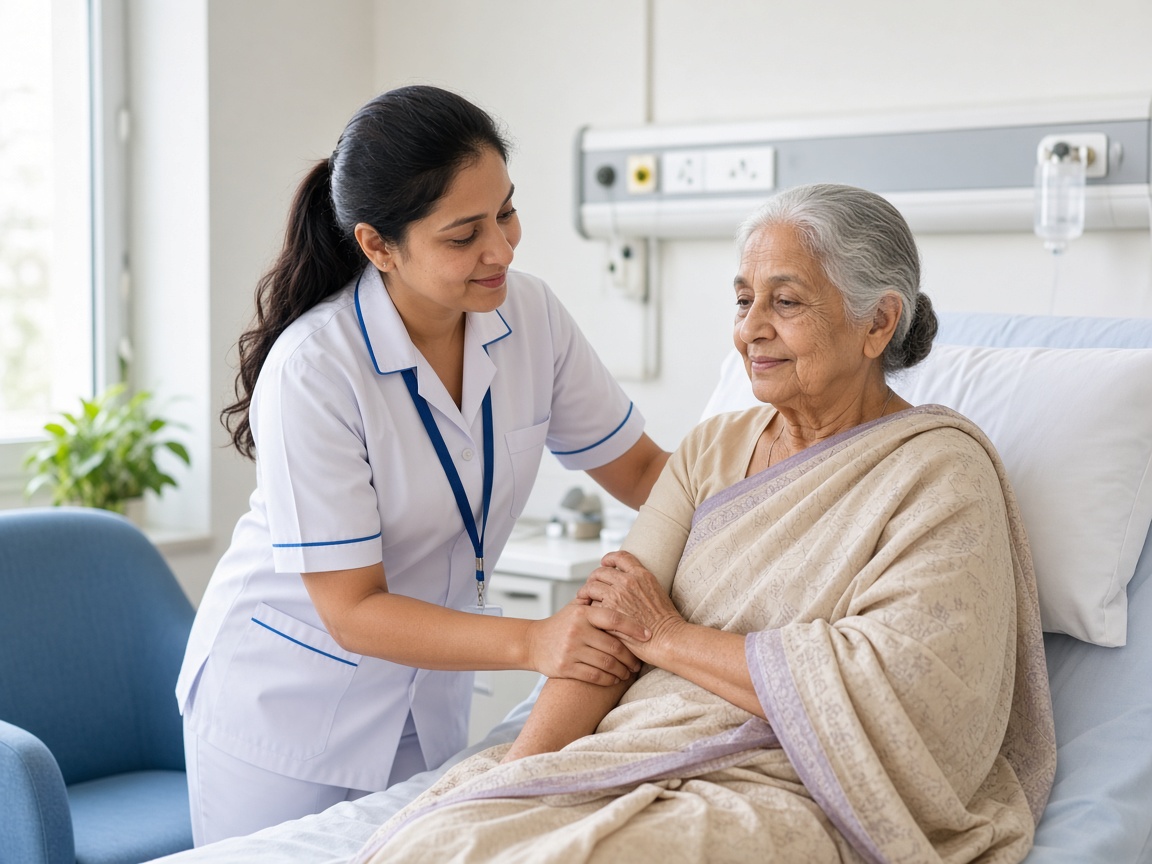 Nurse supporting a patient